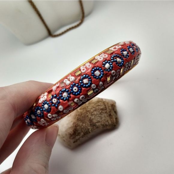 Mexican festival sparkle bracelet sequined - Picture 2 of 2